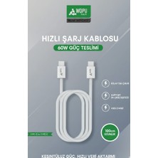 Wopu Tech 60W Hızlı Şarj Kablosu - Type-C To Type-C 1m Örgü Kablo (WP-CA02)