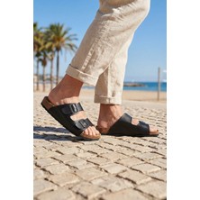 Gezer Paleng Mantar Taban Şiltesi Deri Erkek Terlik