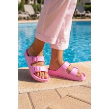 Gezer Yazlık Kadın Çift Toka Ayarlanabilir Banyo Bahçe Plaj Havuz Terlik