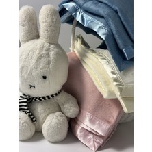 ICON SILK %100 Organik Bambu Ipek Şeritli Bebek Battaniyesi (Fildişi)