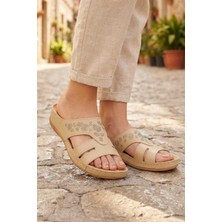 Gezer Yazlık Kadın Suni Deri Koleksiyon Terlik