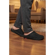 Gezer Paleng Kışlık  Deri Erkek Terlik