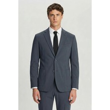 Sabri Özel Erkek Antrasit Normal Kesim Regular Fit Pamuklu Mono Yaka Lastikli Bel Torba Cep Klasik Çift Yırtmaç Astarsız 6 Drop Takım Elbise