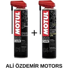 Motul C1 Zincir Temizleme Spreyi + Motul C4 Zincir Yağı, ( Yeni Tarihli )