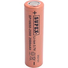 Epilons Supex 18650-2500 3.7V 2500 Mah Düz Kafa Li-Ion Pil