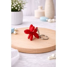 Balon Köpek Anahtarlık & Çanta Süsü & Hediyelik - Itfaiye Kırmızısı