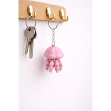 Flexi Denizanası Anahtarlık & Çanta Süsü & Hediyelik - Şeftali Pembesi