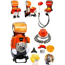 Özgürce Güçlü 3hp 63CC Benzinli Çelik Krank Sırt Tipi Tırpan Çayır Ot Biçme Makinesi