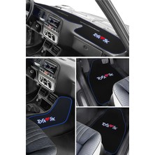 Tusba Market Tofaş Şahin Doğan Kartal Yüksek Torpido Koruyucu & Oto Paspas & Vites Konsol Yan Halı – Mavi Kenarlı