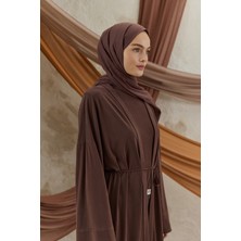QEF Soft Line Pamuk Şal Kızıl Kahve