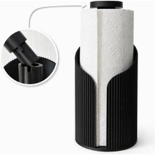 Yapı3D Kapaklı Siyah Kağıt Havluluk | Modern Dikey Çizgili Tezgah Üstü Kağıt Havlu Dispenseri