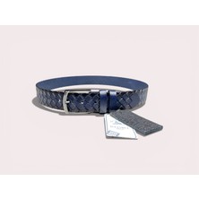 İstanbul Belt Hakiki Deri Erkek Kemer – Örgü Desenli – 4 cm – Tek Kat Kalın Deri
