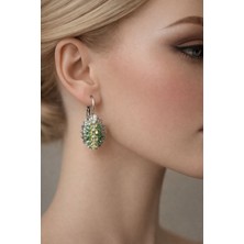 Versein Atelier Vintage Gümüş Renk Kristal Taşlı Fransız Model Çelik Küpe