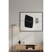Safir Design Modern Soyut Formlar Siyah Beyaz Çerçeveli Tablo