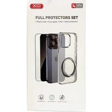 Xo iPhone 16 Pro Max Uyumlu Kamera Lens Koruyucu Magsafe Özelliklı Kılıf ve 2 Adet Cam Ekran Koruyucu 3 Lü Set