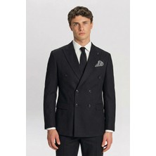 Giotelli Siyah %100 Kadife Kruvaze Yaka Fleto Cepli 6 Drop Erkek Takım Elbise