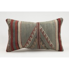 Kilim Wholesale El Yapımı Kilimden Yapılmış Vintage Kırlent Kılıfı, Yün, 30X50 cm