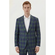 Sabri Özel Giotelli Erkek Yeşil Dar Kesim Slim Fit Viskon Dokuma Normal Bel 6 Drop Takım Elbise