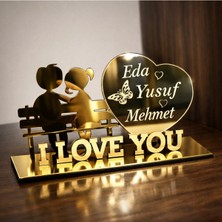 I Love You Temalı Masa Isimliği Kişiye Özel 1 Adettir No 25