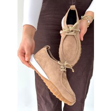 Zerenyus ZRNE-005 Premium Bej Bağcıklı Casual Kadın Spor Ayakkabı