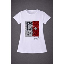 Dıgıl Kids Atatürk ve Türk Bayrağı Motifli Kız Çocuk T-Shirt