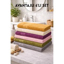 6'lı 50X90 El ve Yüz Havlusu Pamuklu Havlu Seti Çavuş Bordür