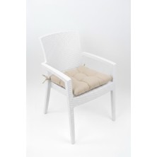 Altınpamuk Mega Bej Sandalye Minderi 45X45 Özel Dikişli Bağcıklı