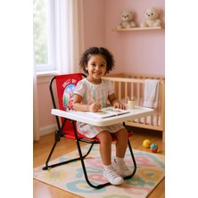 Exent 2-6 Yaş Sweet Cat Lüx Çocuk Piknik Sandalyesi-Mini Kamp Sandalyesi-Kırmızı