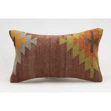 Kilim Wholesale El Yapımı Kilimden Yapılmış Vintage Kırlent Kılıfı, Yün, 30X50 cm