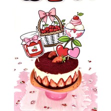 Fluparty Cherry Temalı Pasta Süsü – Doğum Günü Pasta Dekoru