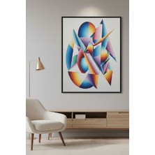 Safir Design Modern Sanat Serisi,çok Renkli Geometrik Figürlü Çerçeveli Tablo