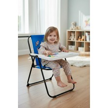 Exent Kids 2–6 Yaş, Uzay Yolu Katlanır Portatif Çalışma Masası ve Sandalye, Tak-Çıkar Masa-Mavi