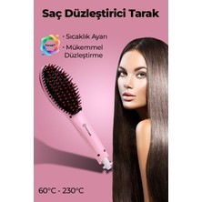 Özgürce Pratik Pembe Elektrikli Saç Düzleştirici Tarak ile Güzel Görünüm