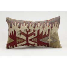 Kilim Wholesale El Yapımı Kilimden Yapılmış Vintage Kırlent Kılıfı, Yün, 30X50 cm