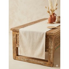 Gizo Home Organik Ham Keten Runner 40 x 150 cm Krem Renk