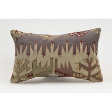 Kilim Wholesale El Yapımı Kilimden Yapılmış Vintage Kırlent Kılıfı, Yün, 30X50 cm