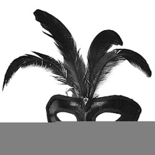 Epilons Rugan Kaplama Kırmızı Tüylü Parti Maskesi