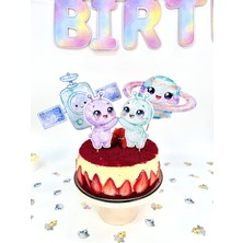 Fluparty Little Alien Cake Topper Seti – Uzaylı Pastası Üstü Süsü