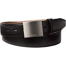 Calvin Klein Erkek Ck Plaque Smooth Logo Detaylı 32MM Kemer