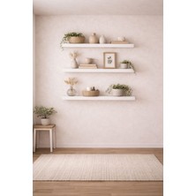 Mobilyacın 30 mm 3'lü Uçan Duvar Rafı Set Gizli Raf- Beyaz 15X40