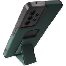 Newface Samsung Galaxy A53 5g Kılıf Mega Standlı Silikon - Yeşil