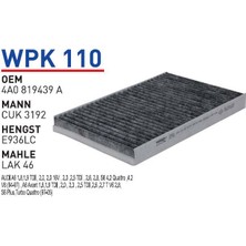 Wunder Filter Audı A6, Quattro, A6 Avant, Quattro Uyumlu Polen Filtresi Wpk 110
