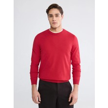 LC Waikiki Kırmızı Bisiklet Yaka Erkek Triko Kazak