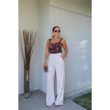 Purple By Banu Taş Gold Düğme Detay Palazzo Pantolon