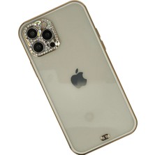 Newface iPhone 12 Pro Max Kılıf Liva Taşlı Silikon - Beyaz