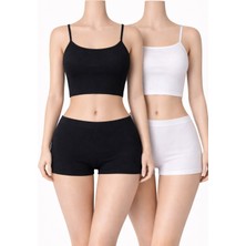 Belpa Likralı Kadın Mini Şort, Kadın Boxer, Kadın Iç Giyim Boxer %95 Pamuk %5 Likra 2 Renkli Paket