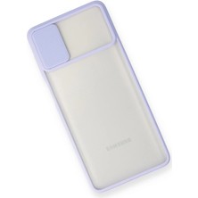 Newface Samsung Galaxy M51 Kılıf Palm Buzlu Kamera Sürgülü Silikon - Lila