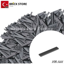 LEGO Yedek Parçalar, 100 Adet 1x6 Tile Düz Fayans Parçası, Koyu Gri ( Dark Bluish Gray ),6636