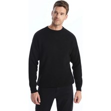 LC Waikiki Siyah Bisiklet Yaka Erkek Triko Kazak