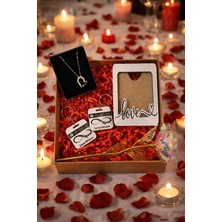 Kişiye Özel Spotify Romantik Hediye Seti | Isimli Anahtarlık, Gül ve Kolye Sevgililer Günü Hediyesi